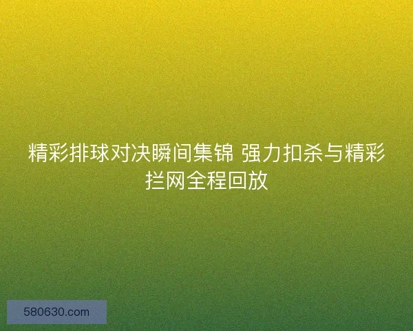 精彩排球对决瞬间集锦 强力扣杀与精彩拦网全程回放