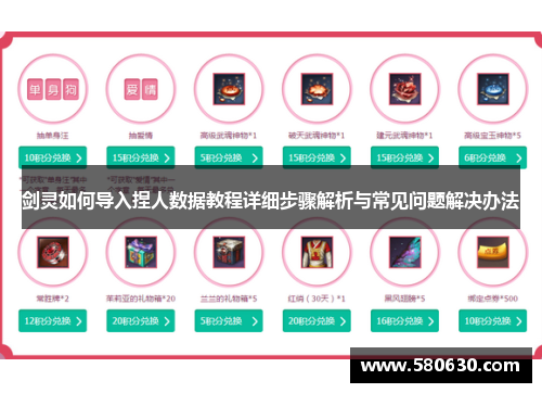 剑灵如何导入捏人数据教程详细步骤解析与常见问题解决办法